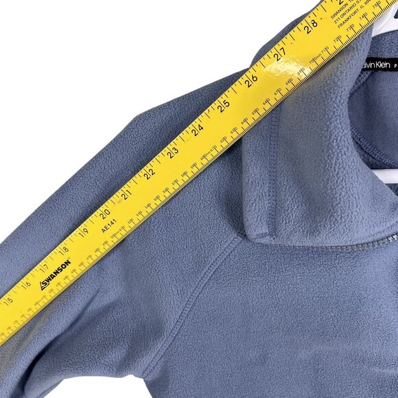 Calvin Klein Performance Women S Polar Fleece Jacket Baby Blue Full Zip SpellOut - Picture 12 of 15